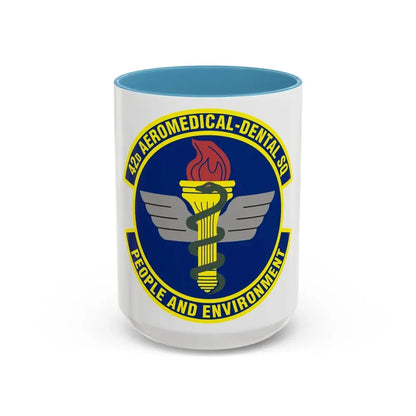 42d Aeromedical Dental Squadron (U.S. Air Force) Accent Coffee Mug 15oz Light Blue - Go Mug Yourself