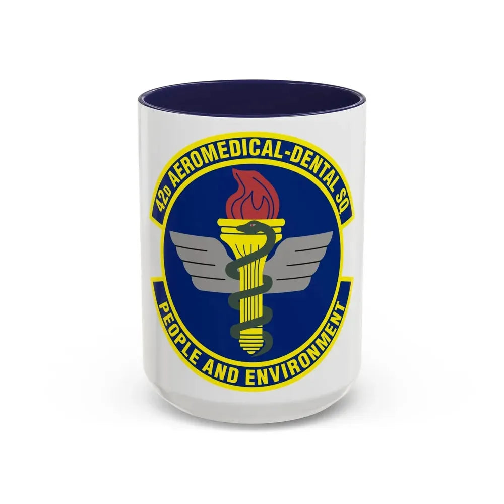 42d Aeromedical Dental Squadron (U.S. Air Force) Accent Coffee Mug 15oz Navy - Go Mug Yourself