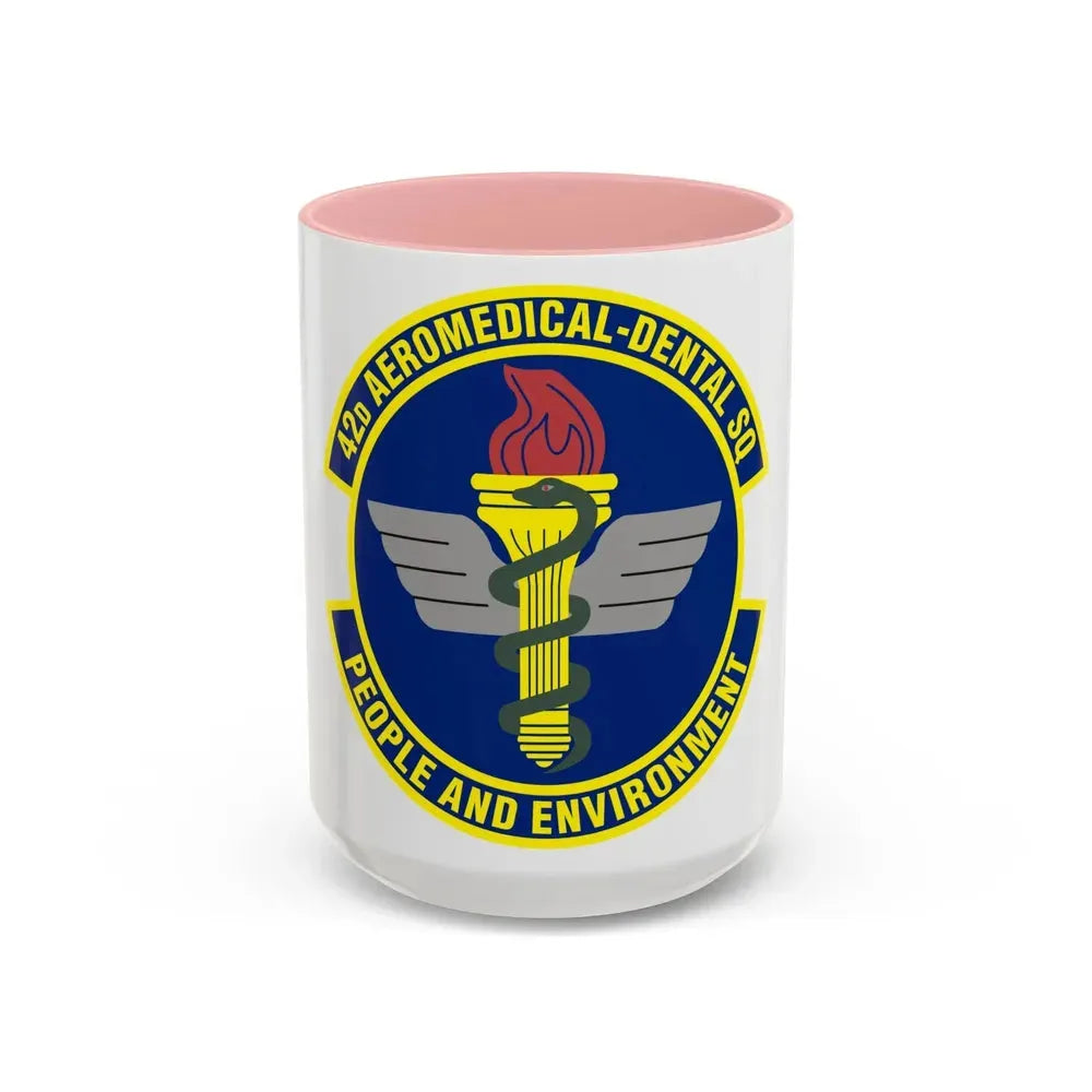 42d Aeromedical Dental Squadron (U.S. Air Force) Accent Coffee Mug 15oz Pink - Go Mug Yourself
