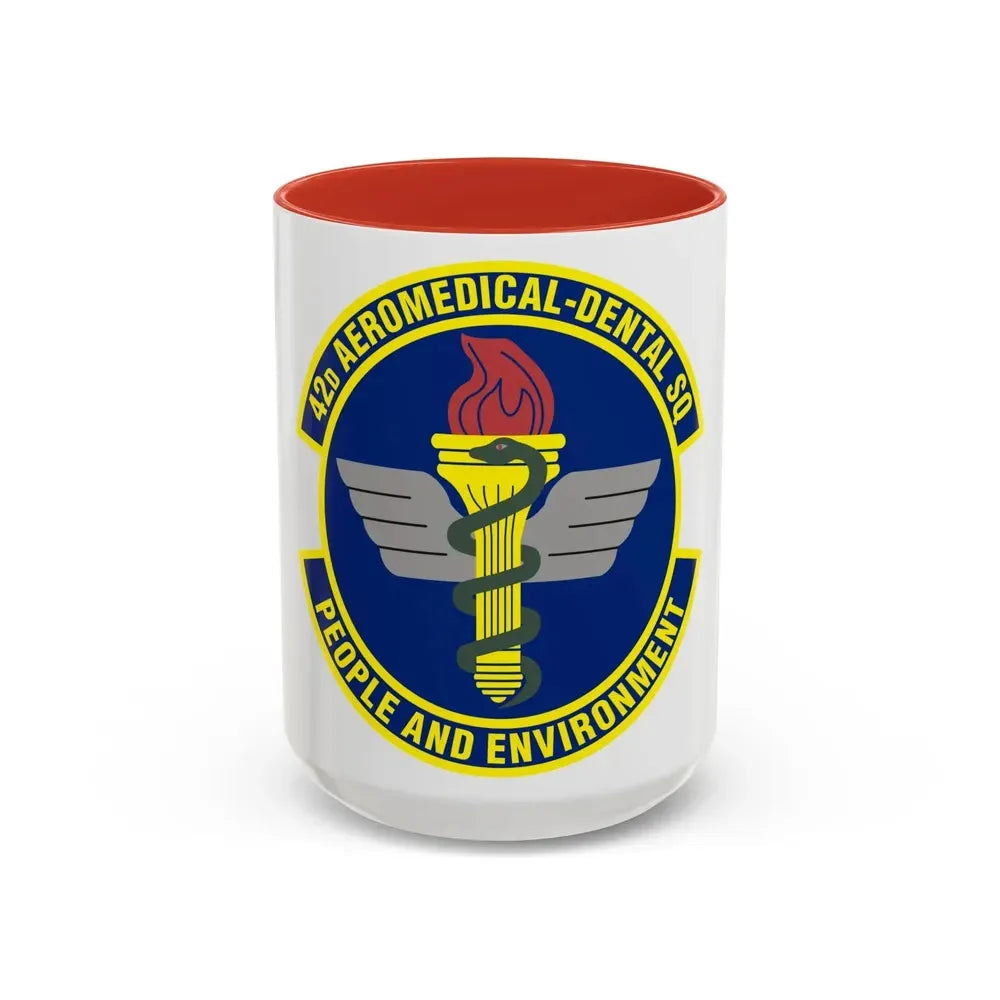 42d Aeromedical Dental Squadron (U.S. Air Force) Accent Coffee Mug 15oz Red - Go Mug Yourself