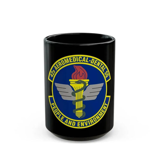 42d Aeromedical Dental Squadron (U.S. Air Force) Black Coffee Mug 15oz - Go Mug Yourself