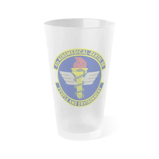 42d Aeromedical Dental Squadron (U.S. Air Force) Frosted Pint Glass 16oz 16oz Frosted - Go Mug Yourself