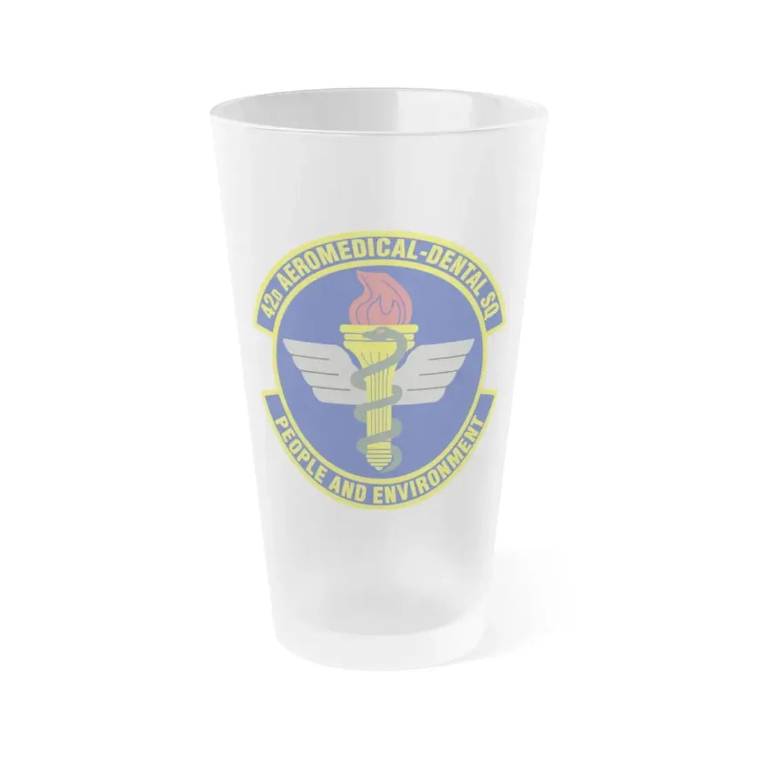 42d Aeromedical Dental Squadron (U.S. Air Force) Frosted Pint Glass 16oz - Go Mug Yourself