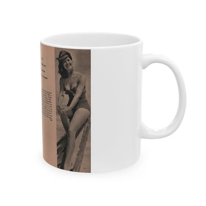 Penny Duncan #15 - [Pages 110 & 111] Pages 5 & 6 of of 6 with, Penny+2 B&W Photos, Caption & Brief Article from EYE Digest Mag. April '56 (Vintage Female Icon) White Coffee Mug-Go Mug Yourself