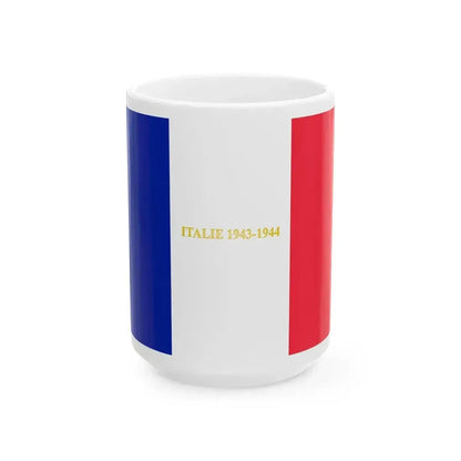 42e regiment de transmissions - drapeau (France) White Coffee Mug 15oz - Go Mug Yourself