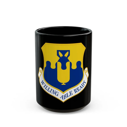 43 Air Mobility Operations Group AMC (U.S. Air Force) Black Coffee Mug-15oz-Go Mug Yourself