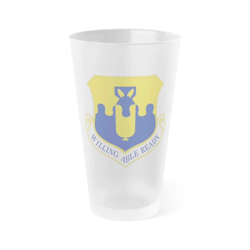 43 Air Mobility Operations Group AMC (U.S. Air Force) Frosted Pint Glass 16oz-Go Mug Yourself