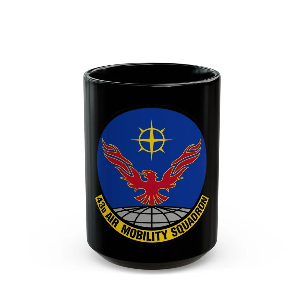 43 Air Mobility Squadron AMC (U.S. Air Force) Black Coffee Mug-15oz-Go Mug Yourself