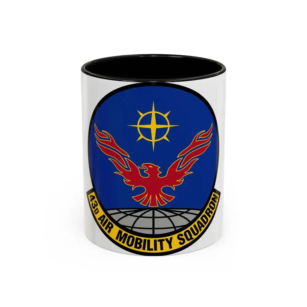 43 Air Mobility Squadron AMC (U.S. Air Force) Accent Coffee Mug 11oz Black - Go Mug Yourself