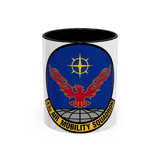 43 Air Mobility Squadron AMC (U.S. Air Force) Accent Coffee Mug 11oz Black - Go Mug Yourself