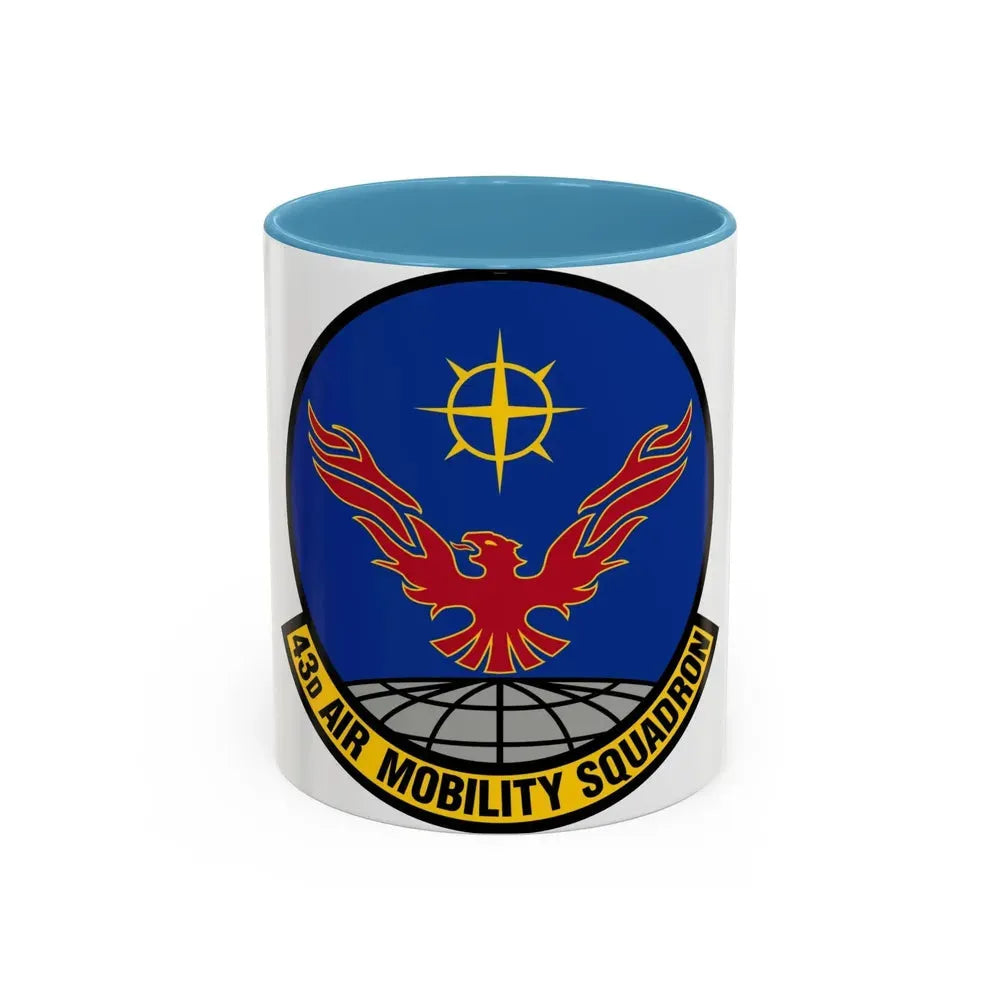 43 Air Mobility Squadron AMC (U.S. Air Force) Accent Coffee Mug 11oz Light Blue - Go Mug Yourself