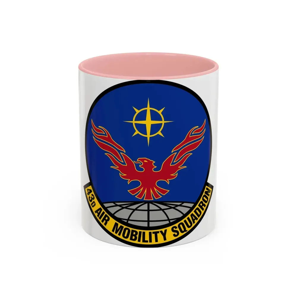 43 Air Mobility Squadron AMC (U.S. Air Force) Accent Coffee Mug 11oz Pink - Go Mug Yourself