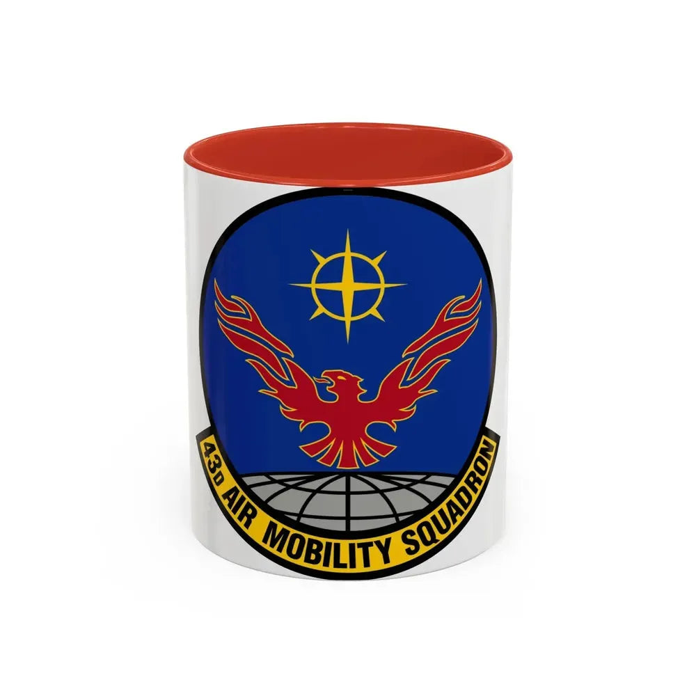 43 Air Mobility Squadron AMC (U.S. Air Force) Accent Coffee Mug 11oz Red - Go Mug Yourself