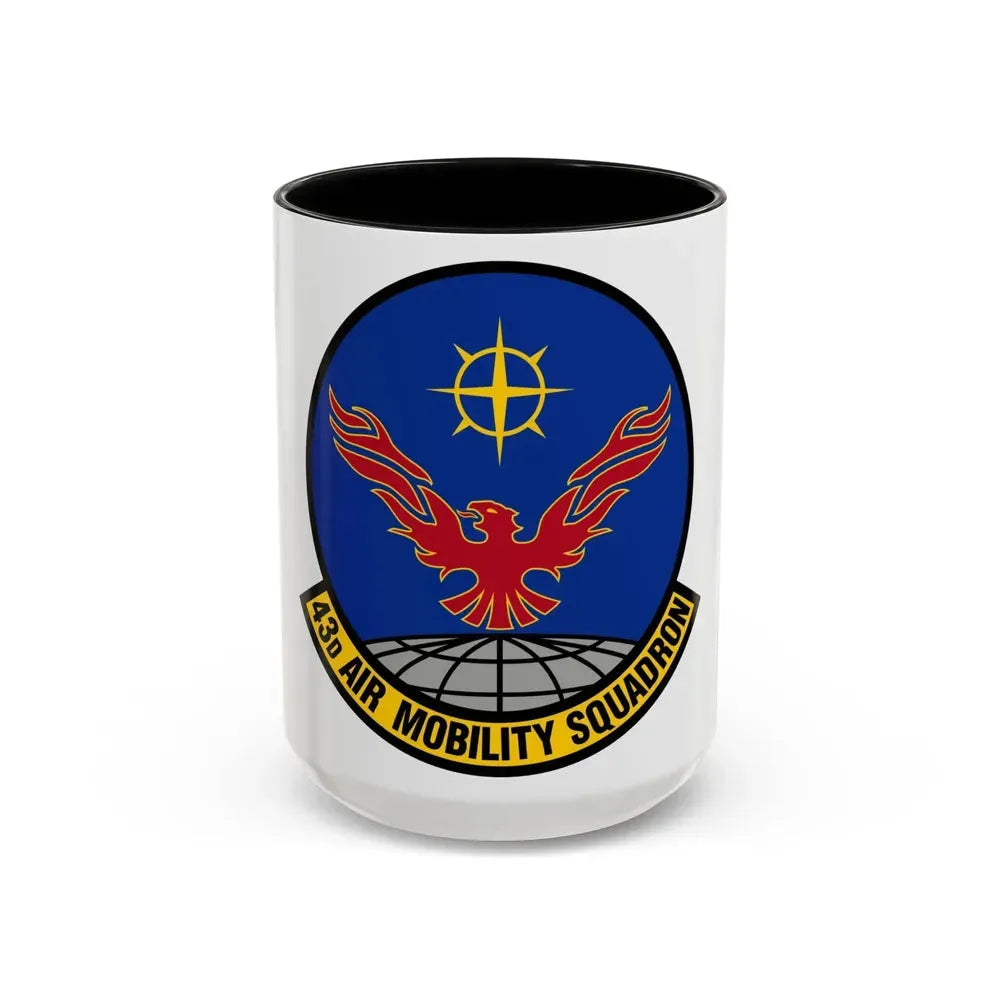 43 Air Mobility Squadron AMC (U.S. Air Force) Accent Coffee Mug 15oz Black - Go Mug Yourself