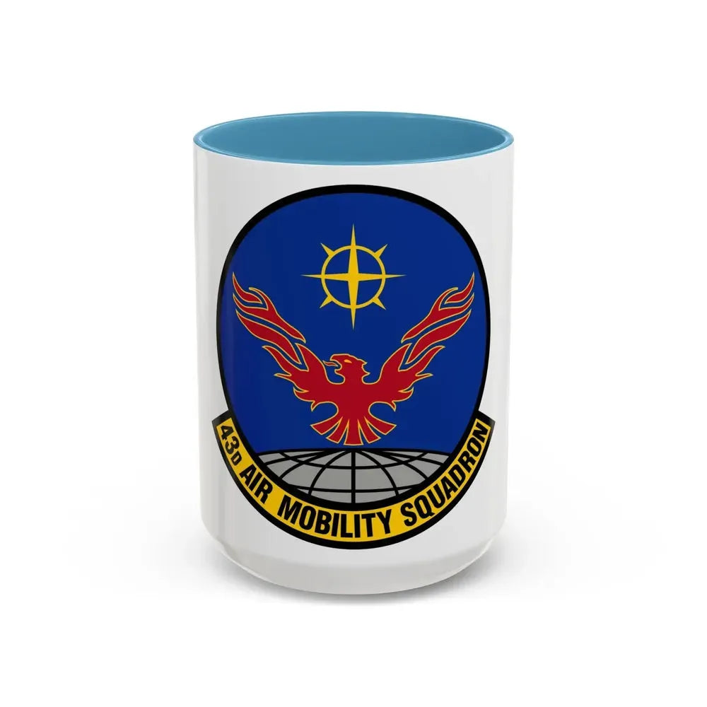 43 Air Mobility Squadron AMC (U.S. Air Force) Accent Coffee Mug 15oz Light Blue - Go Mug Yourself