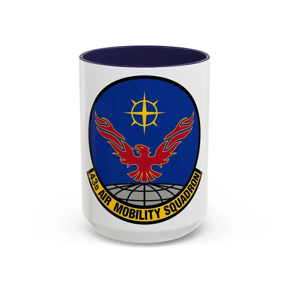 43 Air Mobility Squadron AMC (U.S. Air Force) Accent Coffee Mug 15oz Navy - Go Mug Yourself