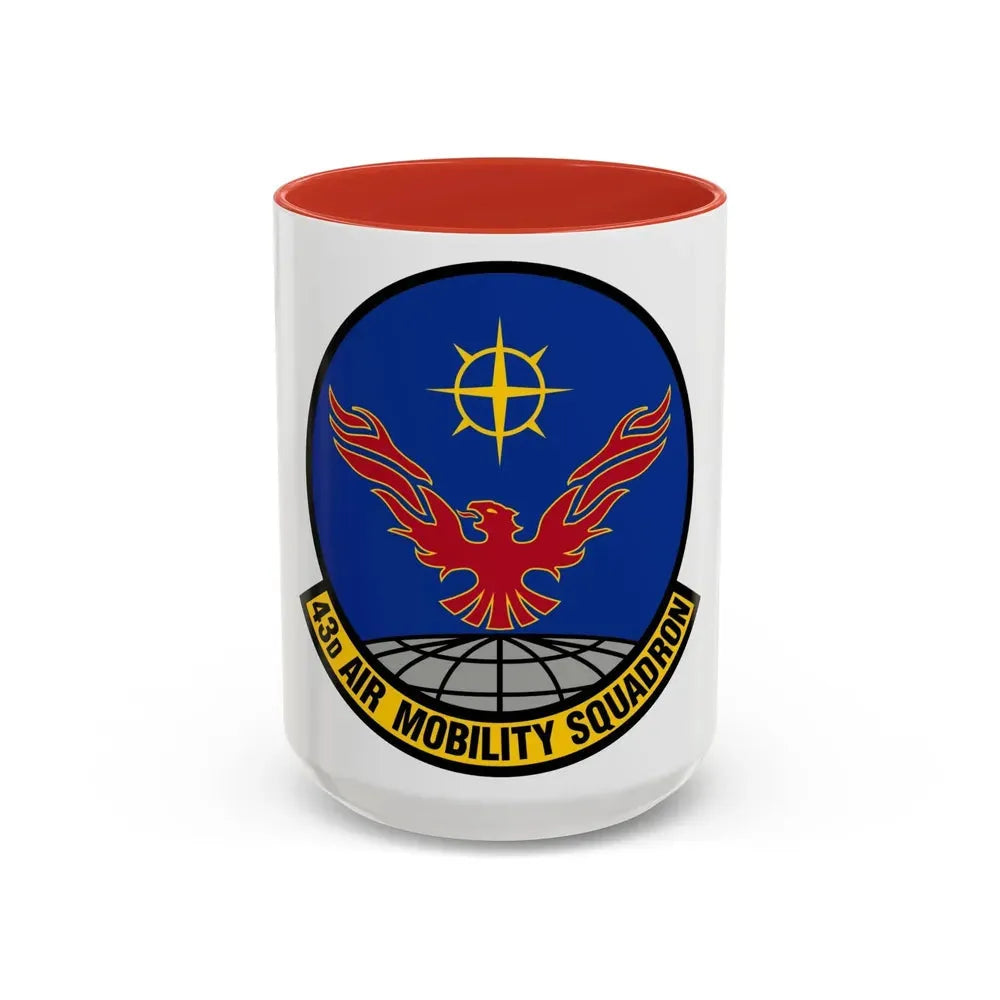 43 Air Mobility Squadron AMC (U.S. Air Force) Accent Coffee Mug 15oz Red - Go Mug Yourself