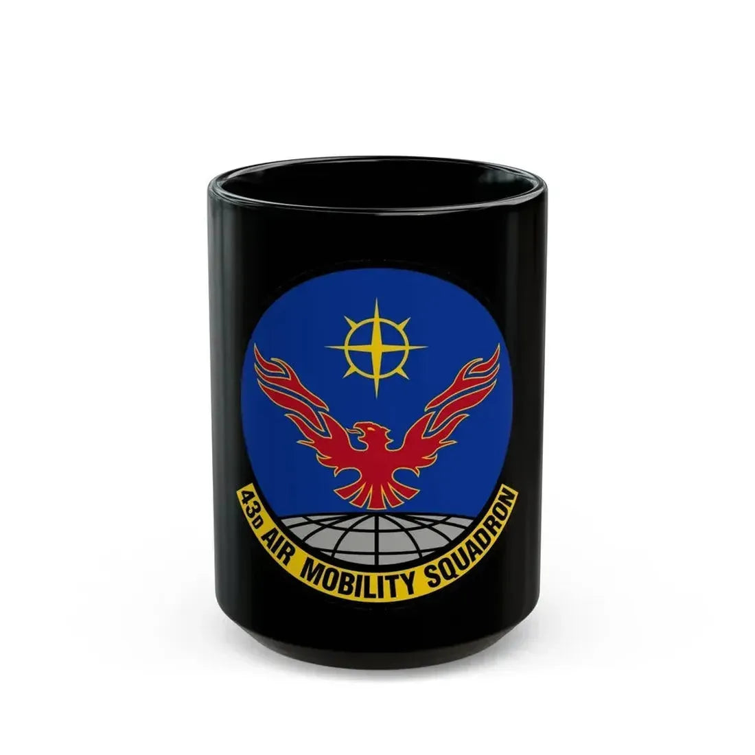 43 Air Mobility Squadron AMC (U.S. Air Force) Black Coffee Mug 15oz - Go Mug Yourself