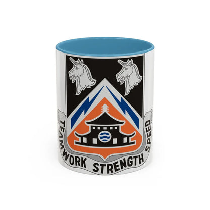 43 Signal Battalion (U.S. Army) Accent Coffee Mug-11oz-Light Blue-Go Mug Yourself