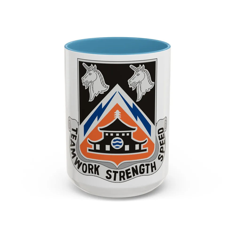 43 Signal Battalion (U.S. Army) Accent Coffee Mug-15oz-Light Blue-Go Mug Yourself