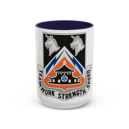 43 Signal Battalion (U.S. Army) Accent Coffee Mug-15oz-Navy-Go Mug Yourself