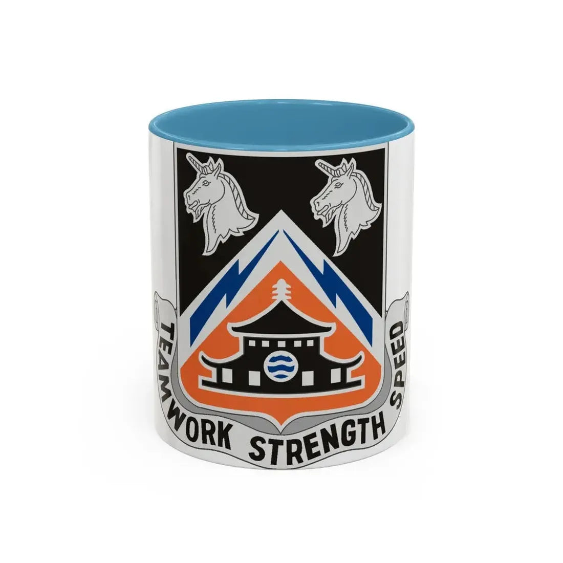43 Signal Battalion (U.S. Army) Accent Coffee Mug 11oz Light Blue - Go Mug Yourself