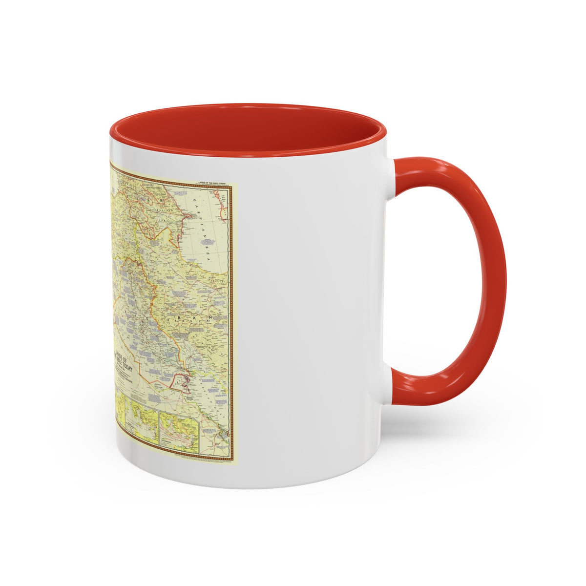 Middle East - Lands of the Bible Today (1956) (Map) Accent Coffee Mug