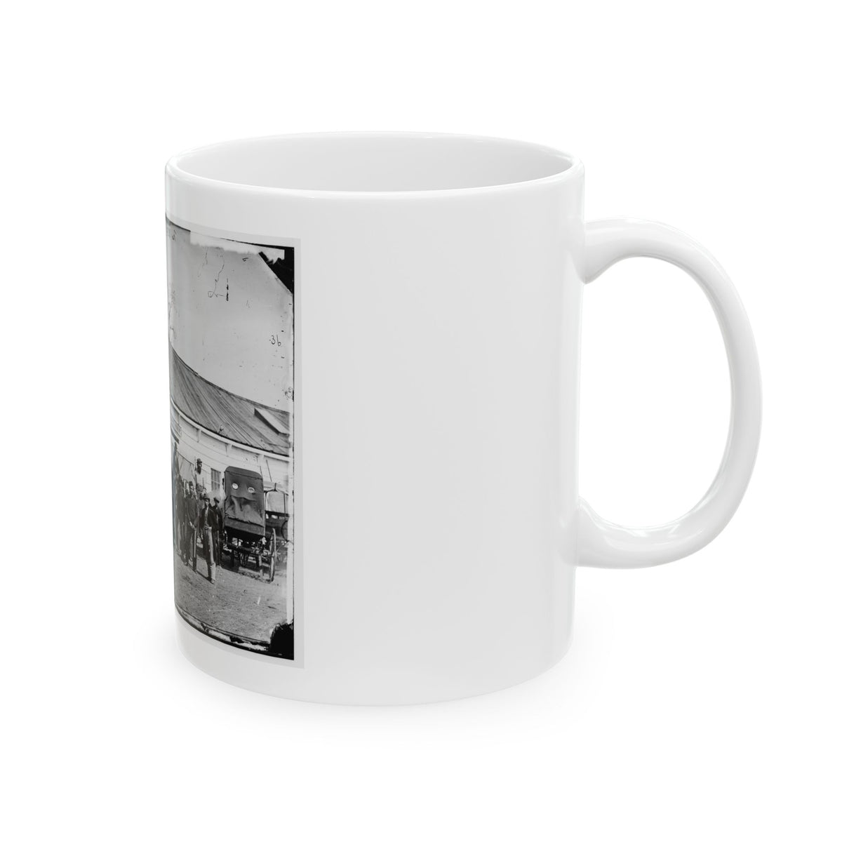 Washington, D.C. Workmen In Front Of The Ambulance Shop (U.S. Civil War) White Coffee Mug