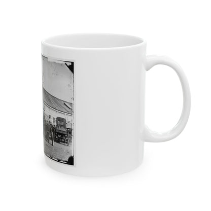 Washington, D.C. Workmen In Front Of The Ambulance Shop (U.S. Civil War) White Coffee Mug