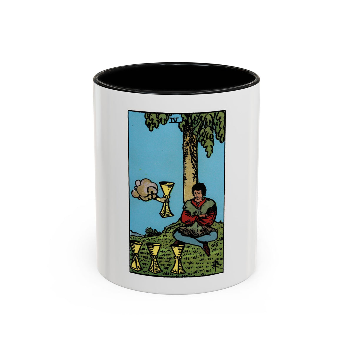 The 4 of Cups (Tarot Card) Accent Coffee Mug