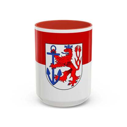 Flag of Duesseldorf Germany - Accent Coffee Mug-15oz-Red-Go Mug Yourself