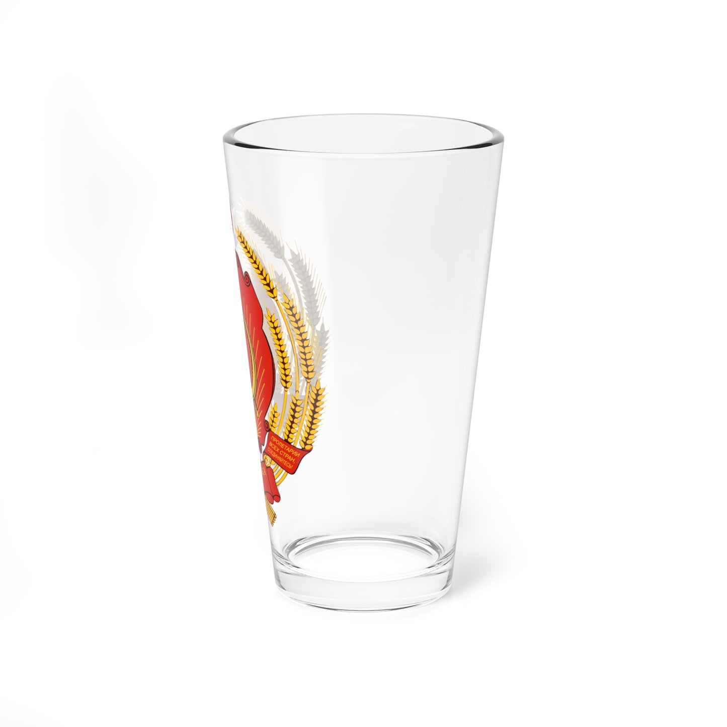 Emblem of the Ukrainian SSR (Ukraine) (Coat of Arms) Pint Glass 16oz