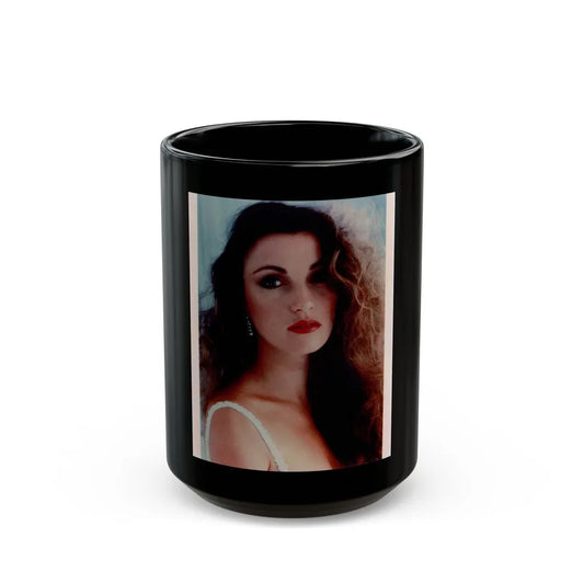 Jane Seymour #50 (Vintage Female Icon) Black Coffee Mug-15oz-Go Mug Yourself