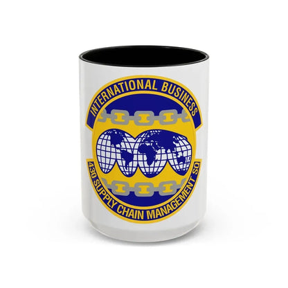 430th Supply Chain Management Squadron (U.S. Air Force) Accent Coffee Mug 15oz Black - Go Mug Yourself