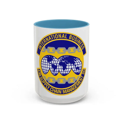 430th Supply Chain Management Squadron (U.S. Air Force) Accent Coffee Mug 15oz Light Blue - Go Mug Yourself