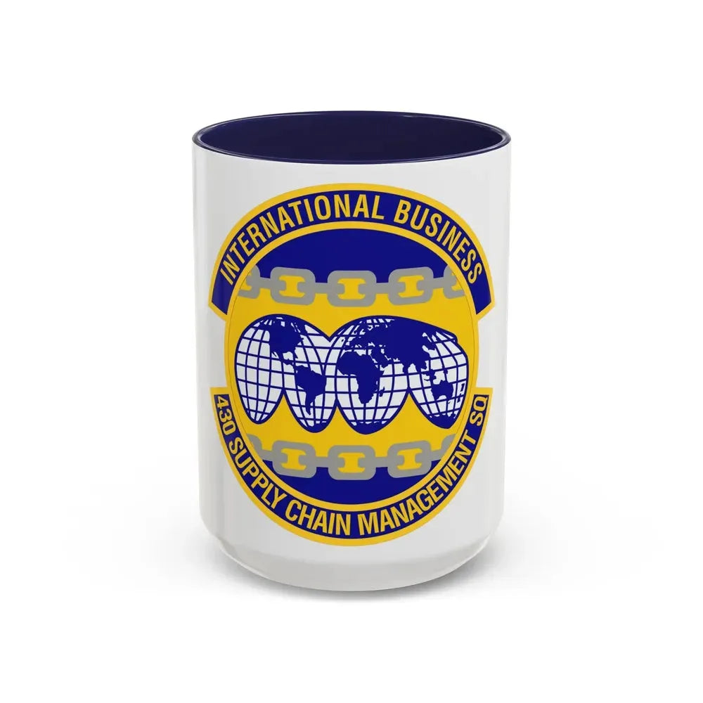 430th Supply Chain Management Squadron (U.S. Air Force) Accent Coffee Mug 15oz Navy - Go Mug Yourself