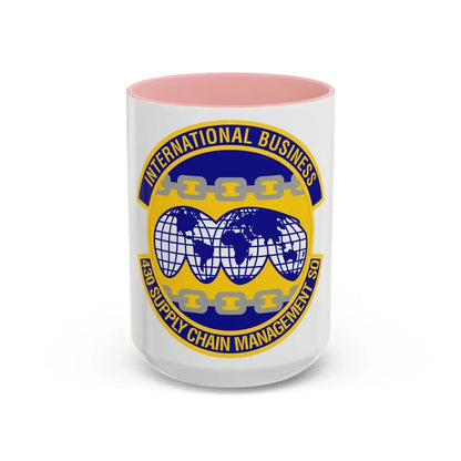 430th Supply Chain Management Squadron (U.S. Air Force) Accent Coffee Mug 15oz Pink - Go Mug Yourself