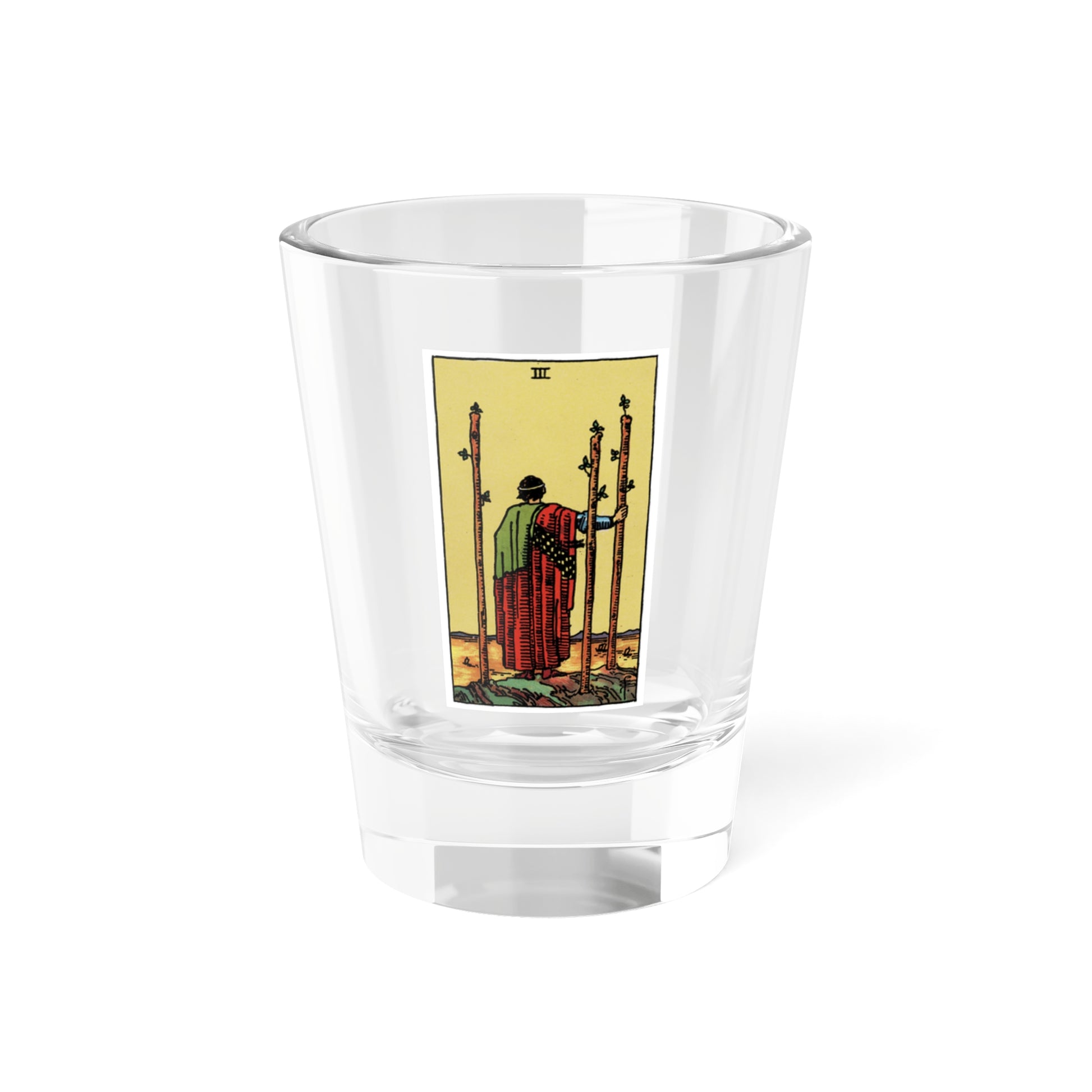 The 3 of Wands (Tarot Card) Shot Glass 1.5oz-1.5oz-Go Mug Yourself