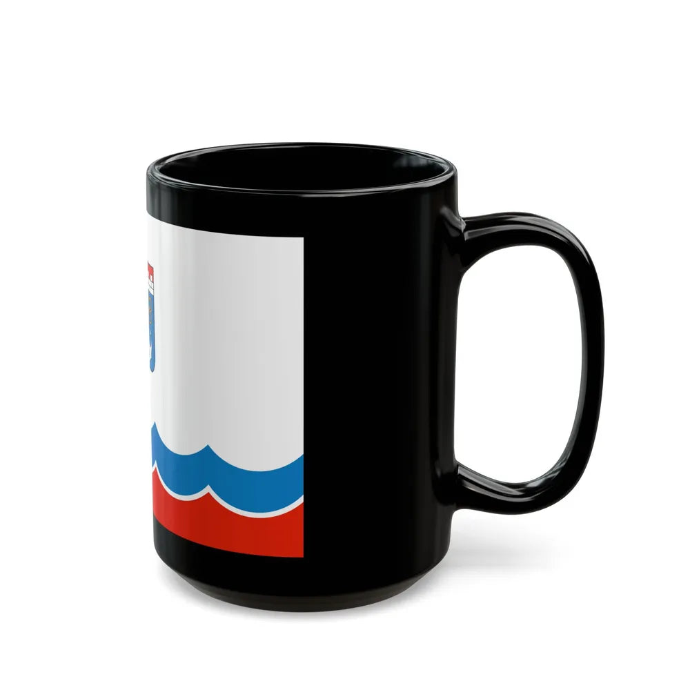 Flag of Leningrad Oblast Russia - Black Coffee Mug-Go Mug Yourself