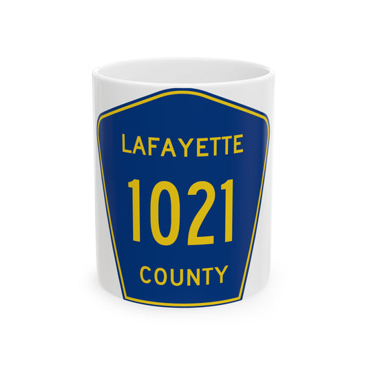 Lafayette County Route 1021 MS (Mississippi) (Road Sign) White Coffee Mug