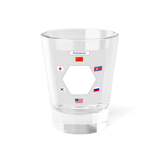 Table layout of Six-Party Talks (Russia) Shot Glass 1.5oz