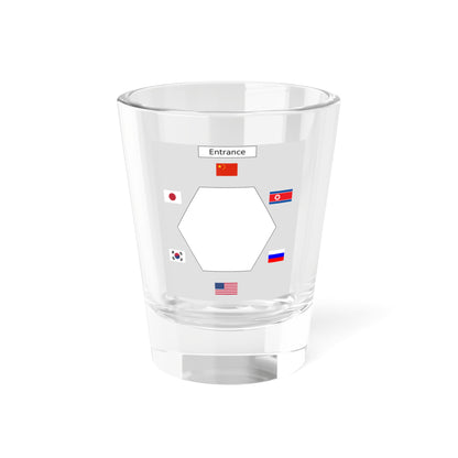 Table layout of Six-Party Talks (Korea) Shot Glass 1.5oz