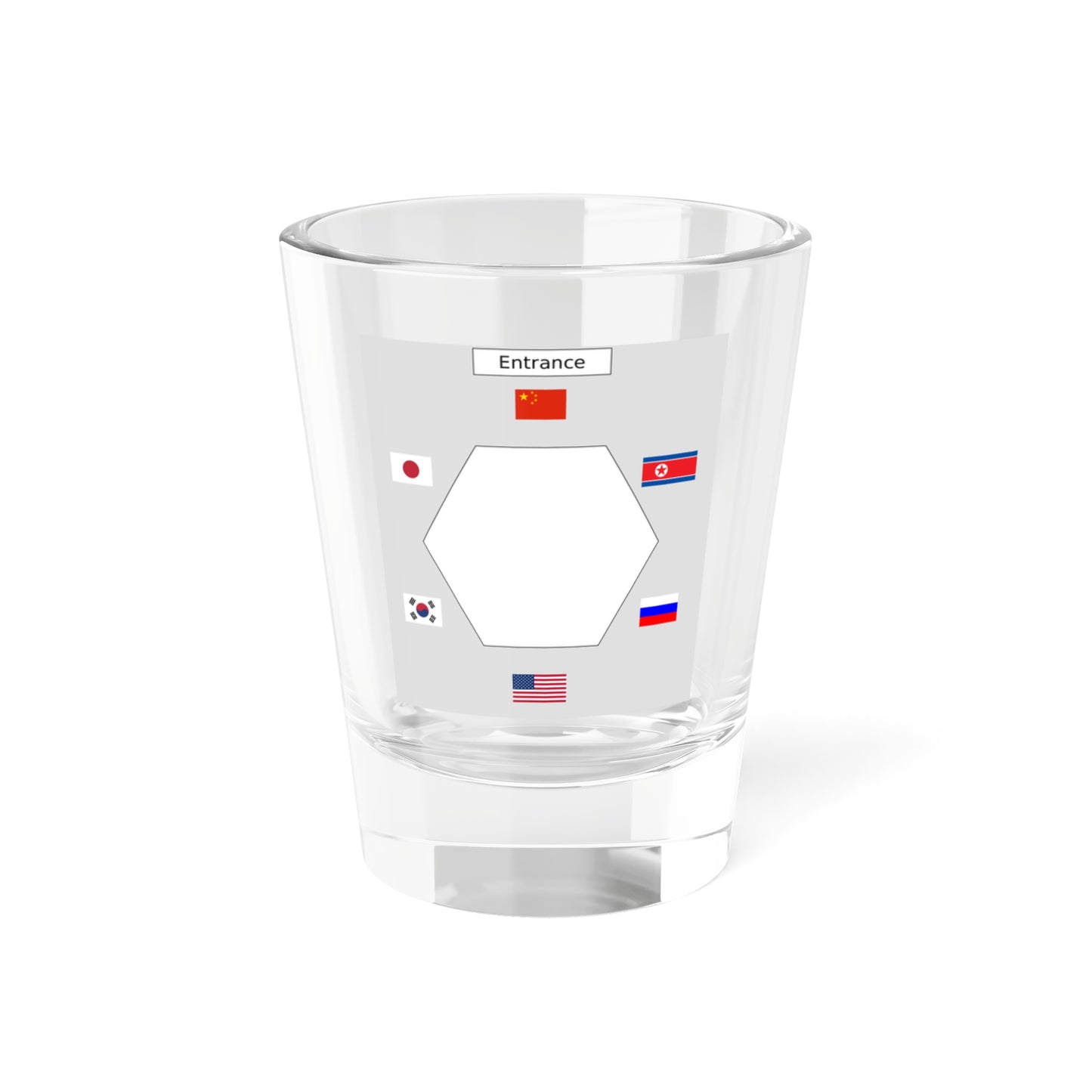 Table layout of Six-Party Talks (China) Shot Glass 1.5oz
