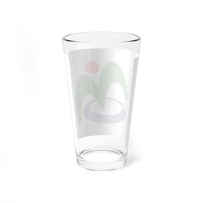 Flag of Miyoshi Tokushima no text (Japan) Pint Glass 16oz