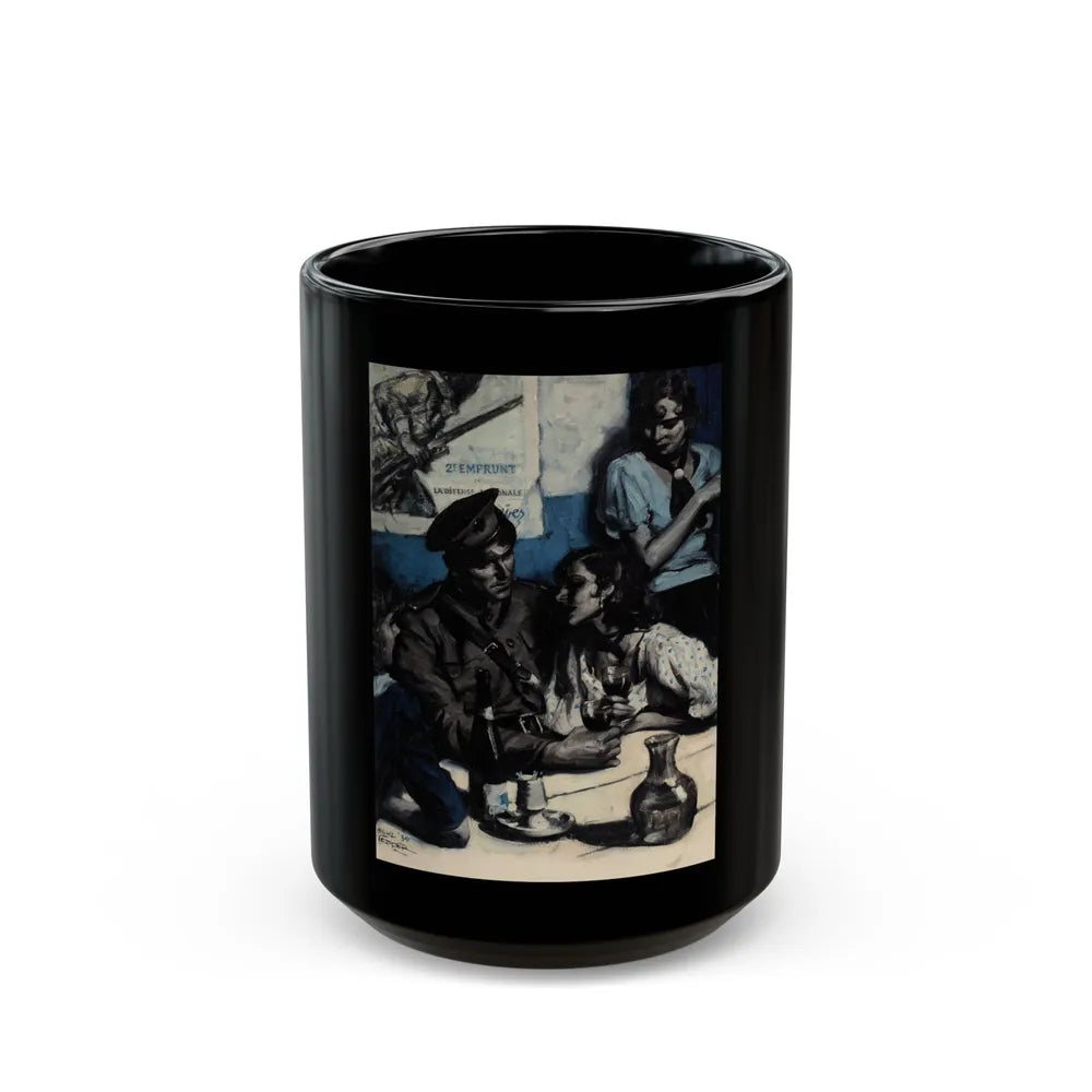 French Cafe, 1939 - Black Coffee Mug-15oz-Go Mug Yourself