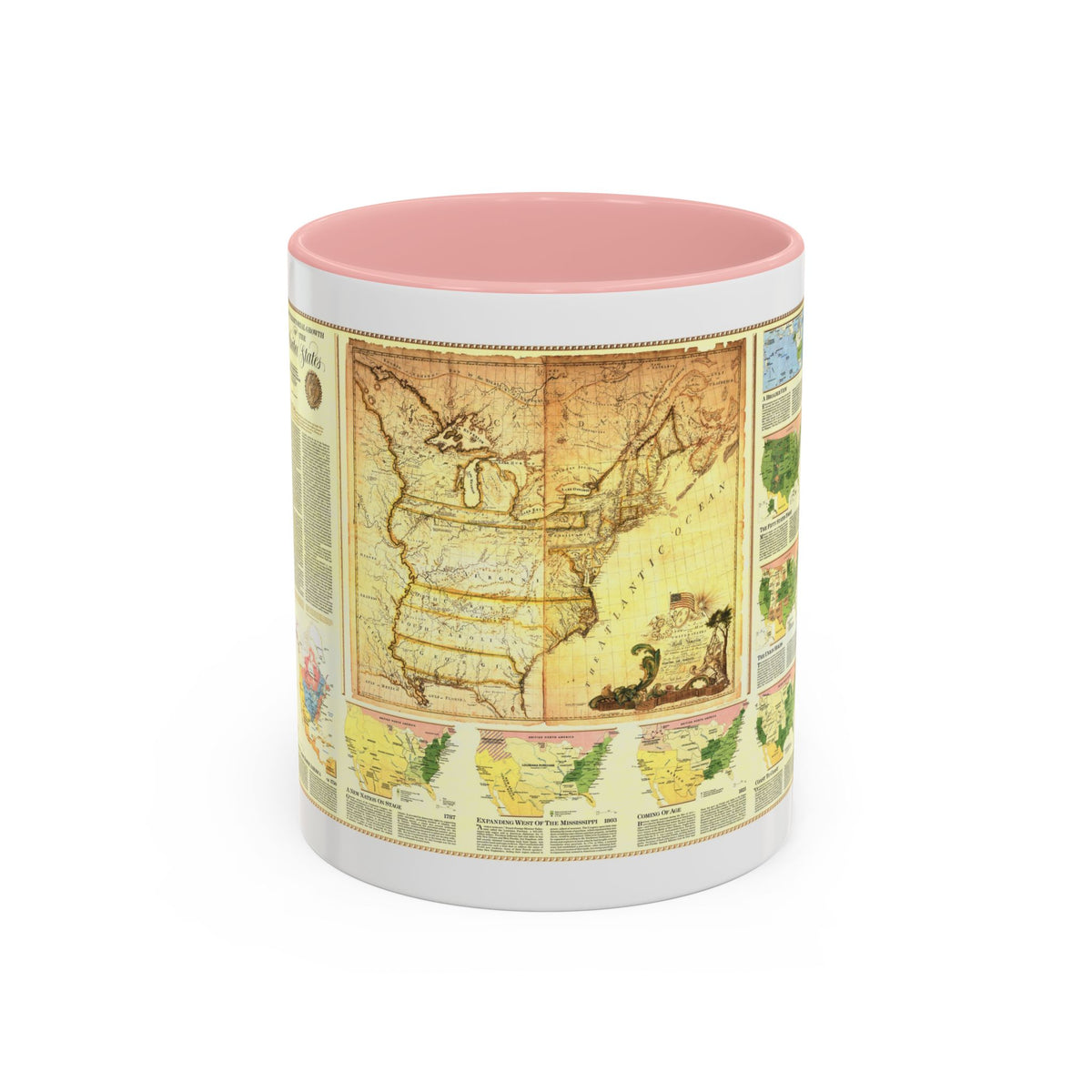 USA - Territorial Growth (1987) (Map) Accent Coffee Mug