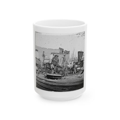Richmond, Va. Crippled Locomotive, Richmond & Petersburg Railroad Depot (U.S. Civil War) White Coffee Mug