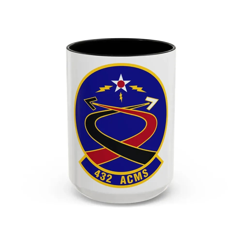432d Aircraft Communications Maintenance Squadron (U.S. Air Force) Accent Coffee Mug 15oz Black - Go Mug Yourself