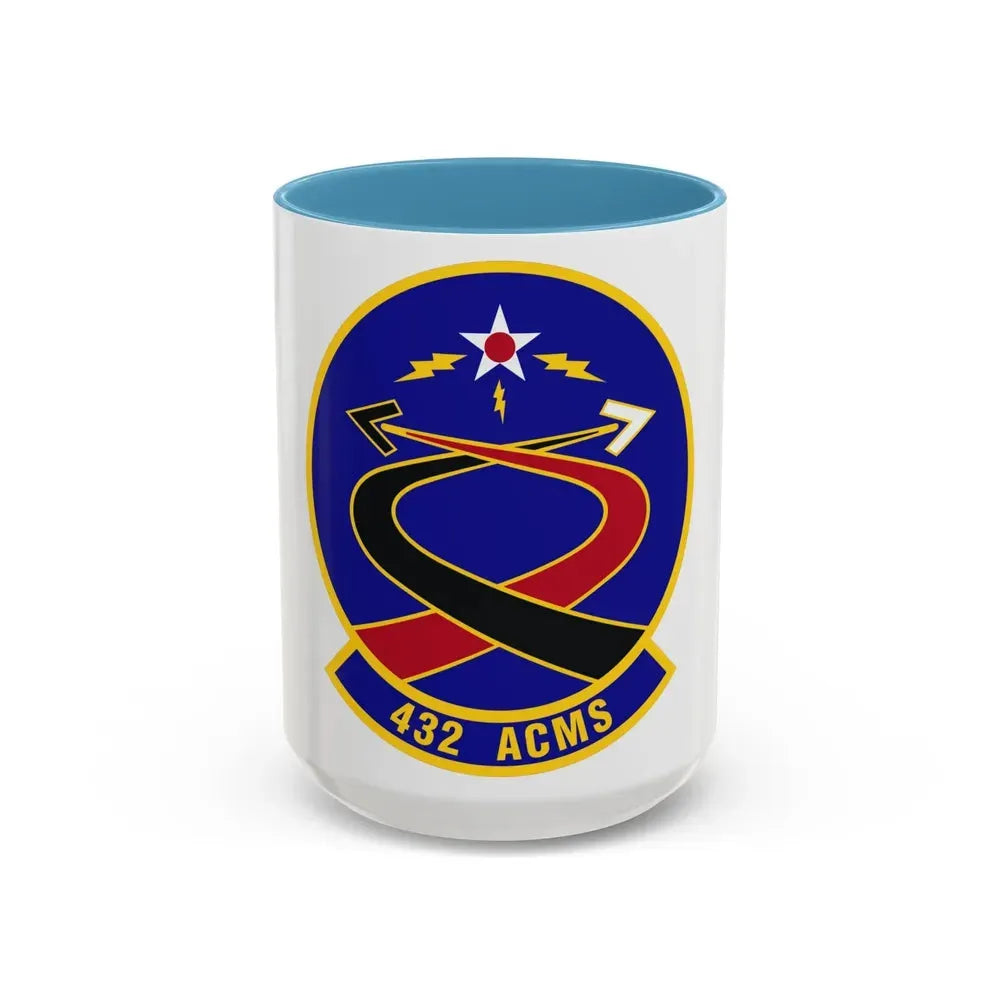432d Aircraft Communications Maintenance Squadron (U.S. Air Force) Accent Coffee Mug 15oz Light Blue - Go Mug Yourself