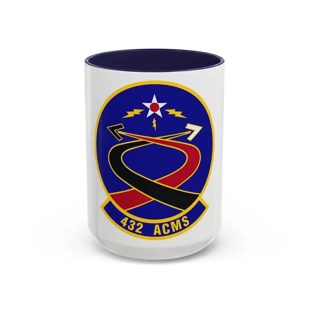 432d Aircraft Communications Maintenance Squadron (U.S. Air Force) Accent Coffee Mug 15oz Navy - Go Mug Yourself